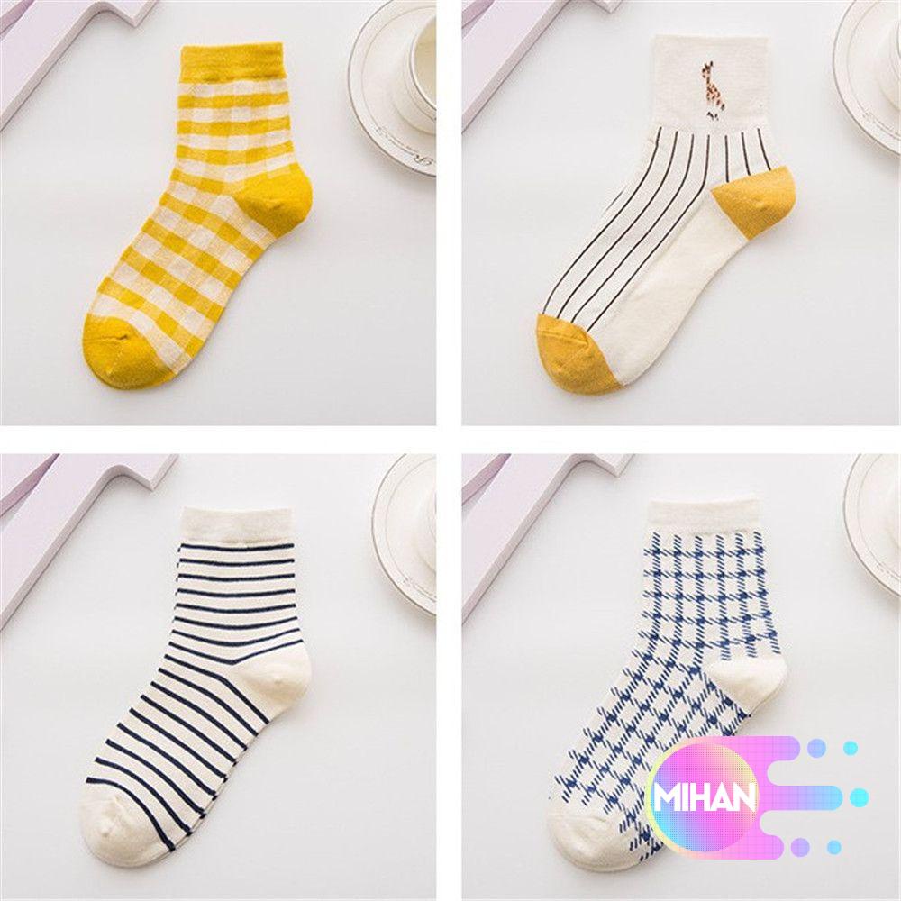 Đôi vớ cotton in hình hươu cao cổ hoạt hình dễ thương MIHAN1