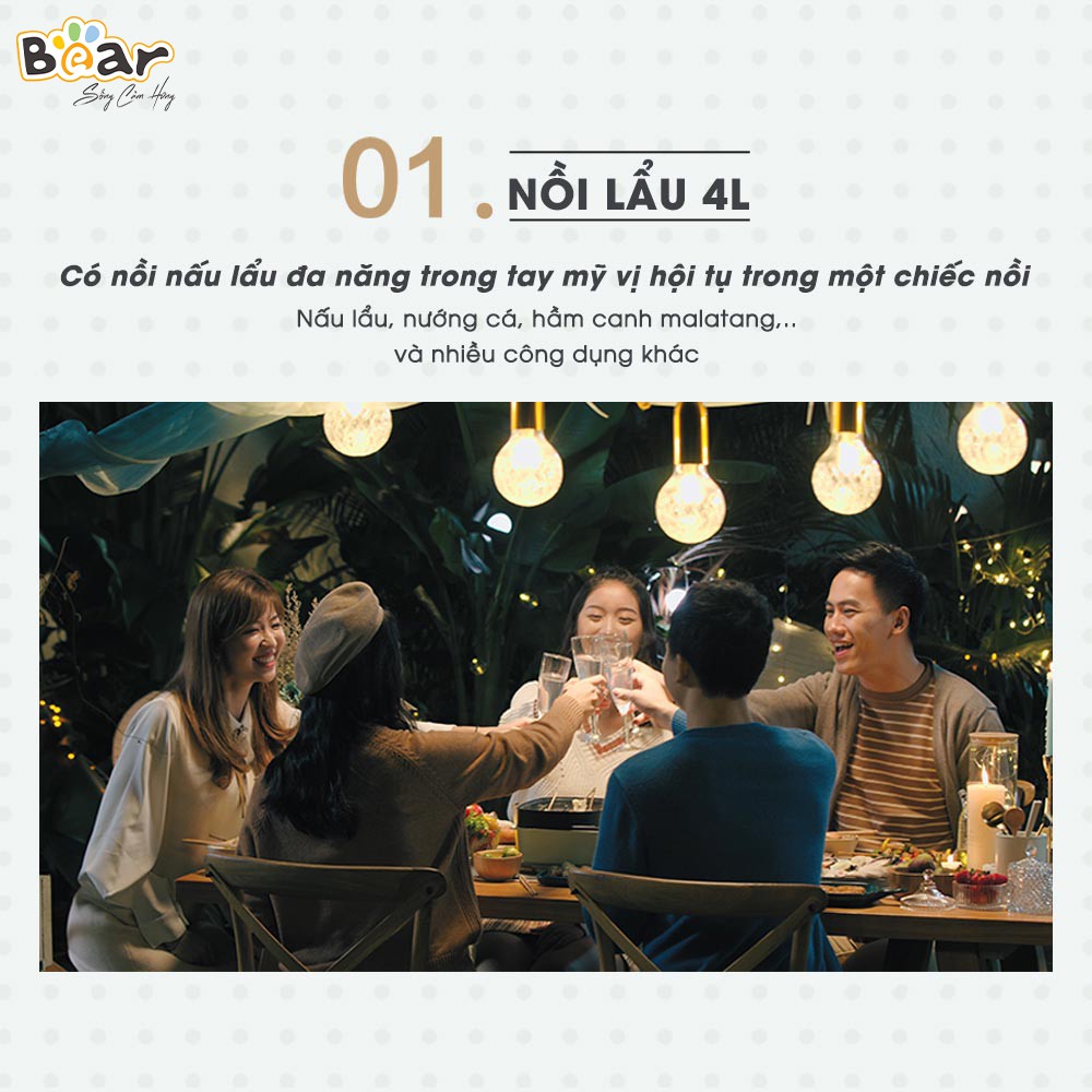 Nồi Lẩu Nướng Đa Năng 3 in 1 Bear SUBE004