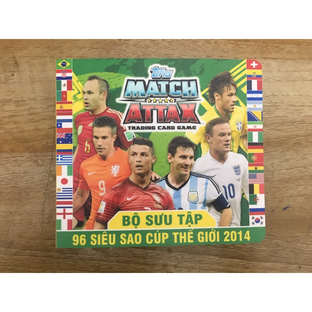 Bộ Sưu Tập 96 Thẻ Cầu Thủ In Album Match Attax 2014 Cúp Thế Giới