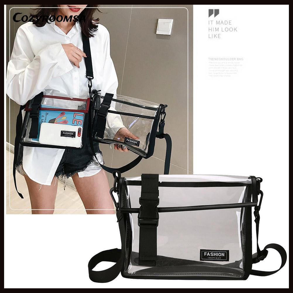 Túi đeo chéo nhựa PVC trong in hình diễn viên nổi tiếng