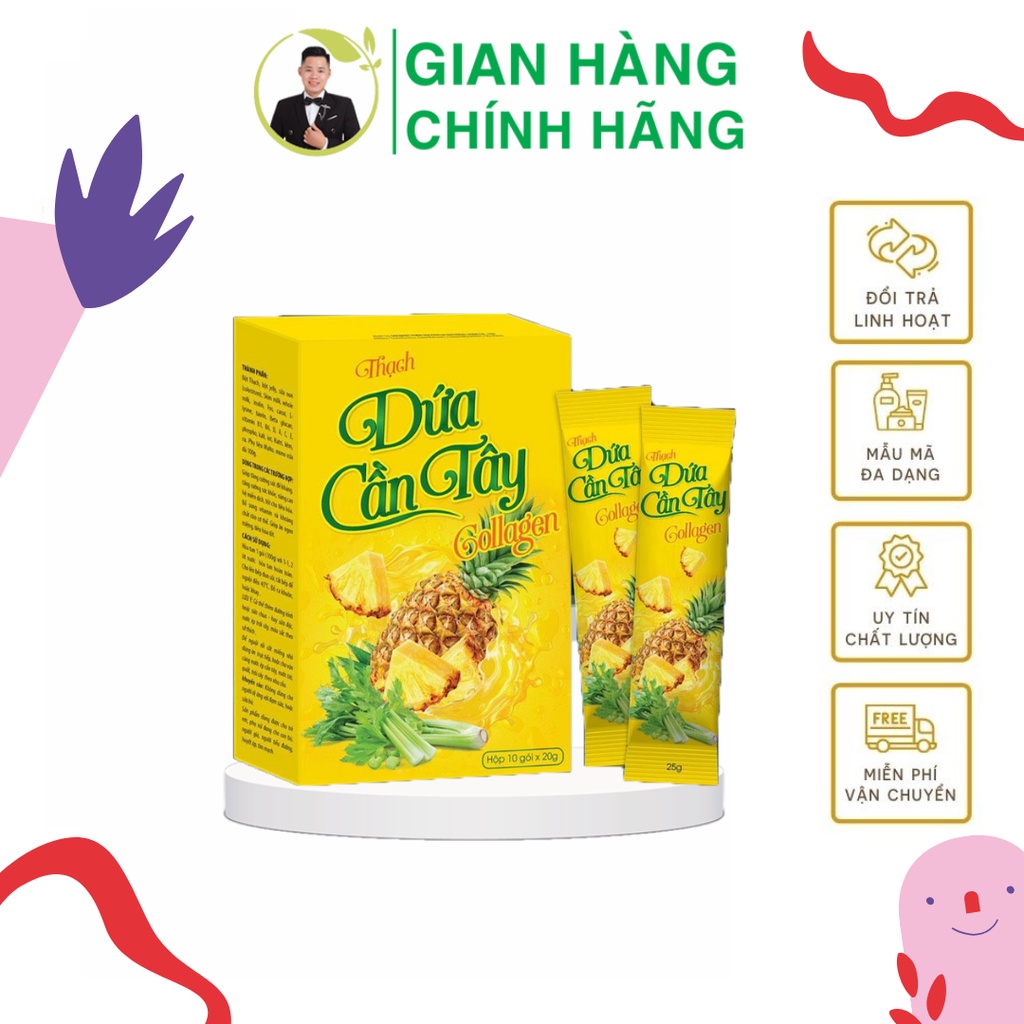 Thạch Dứa Cần Tây collagen Giảm Cân nhanh hiệu quả cấp tốc an toàn không phải thuốc