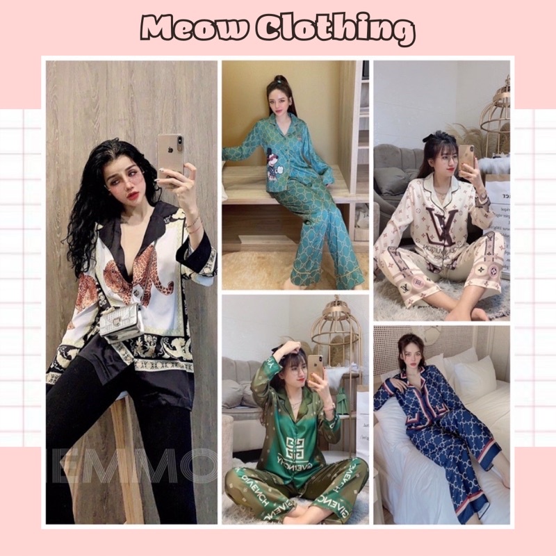 Đồ Bộ Ngủ Pijama Mặc Nhà Tay Dài Quần Dài Hàng Thiết Kế Chất Liệu Latin Cao Cấp ✨