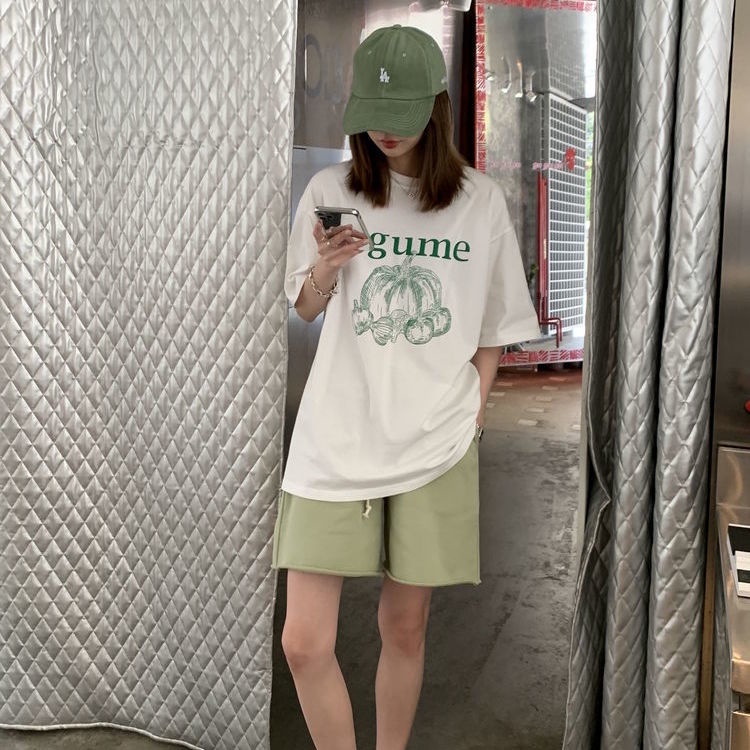 Quần short thể thao lưng cao dáng rộng chất liệu cotton mỏng thời trang mùa hè hàng mới dành cho nữ