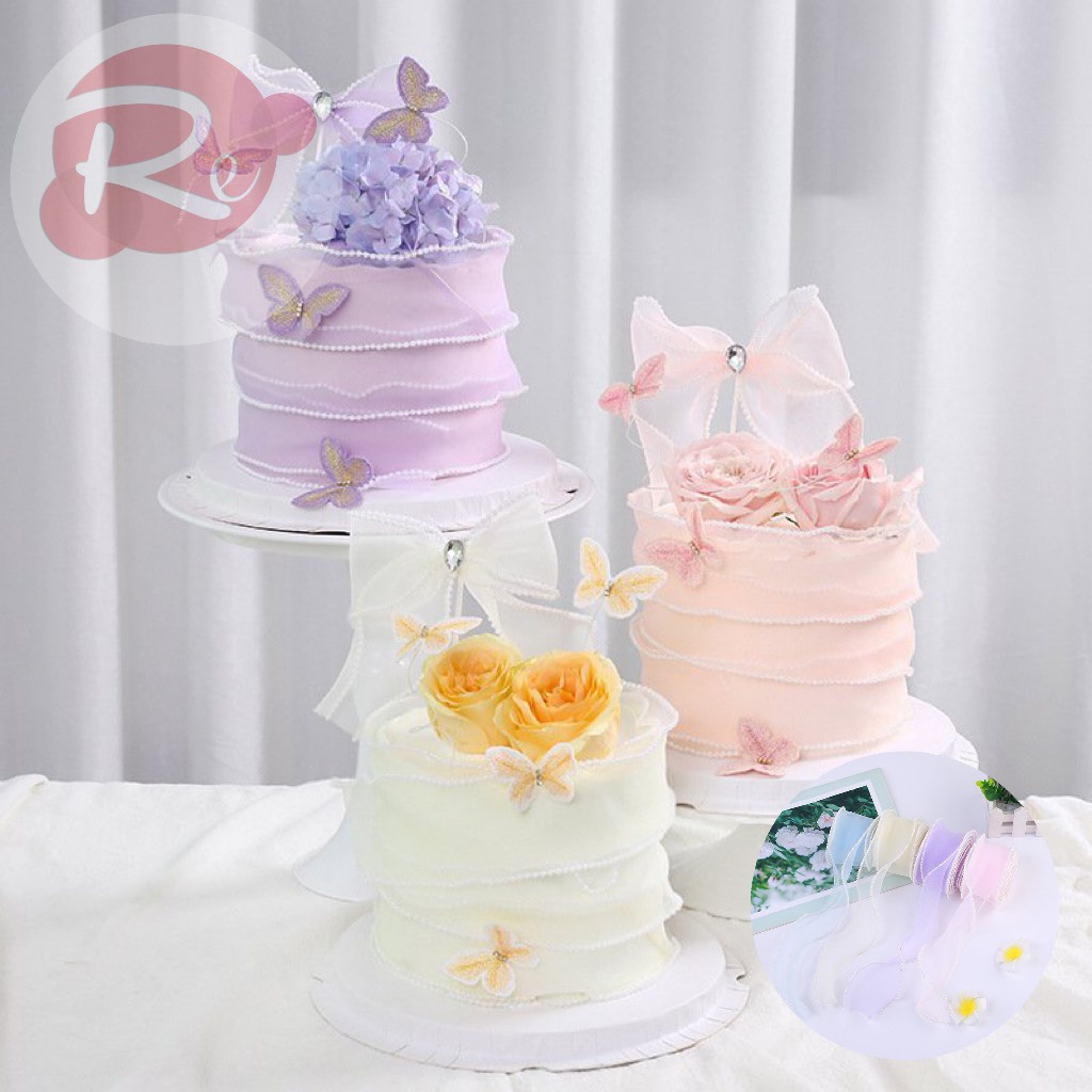[SIÊU RẺ❤️] – Ruybang voan ngọc (6cm - 2m) - Trang trí bánh sinh nhật bánh kem