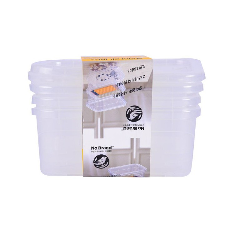 Bộ 3 Hộp Nhựa Trong Suốt No Brand 17,6 x 11,7 x 7,05cm - Emart VN
