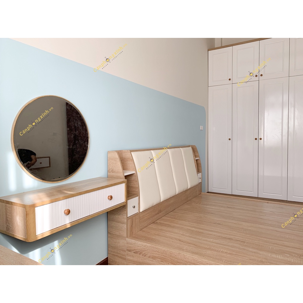Giường ngủ bọc nệm gỗ MDF 2 hộc kéo CPX-G38