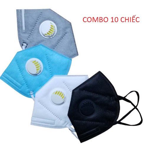 Khẩu trang than hoạt tính AM 2011v (Hộp 10 chiếc) lọc bụi PM2.5 gồm 05 lớp lọc (Ảnh thật) | BigBuy360 - bigbuy360.vn