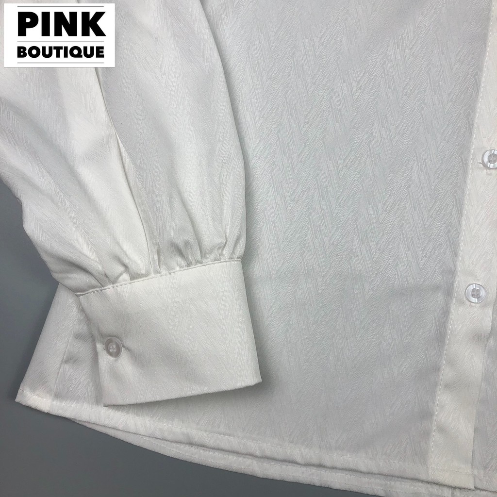 Áo Sơ Mi Trắng Nữ Lụa Vân Cổ Đức Bèo Thiết Kế PINK BOUTIQUE | BigBuy360 - bigbuy360.vn