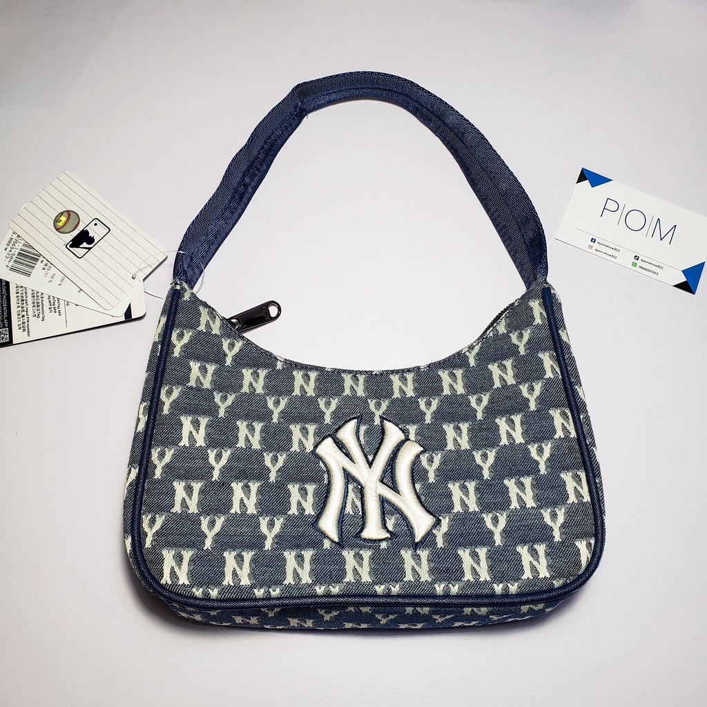Túi kẹp nách NY túi xách nữ M.L.B NY Monogram Xanh Navy - Pom Store