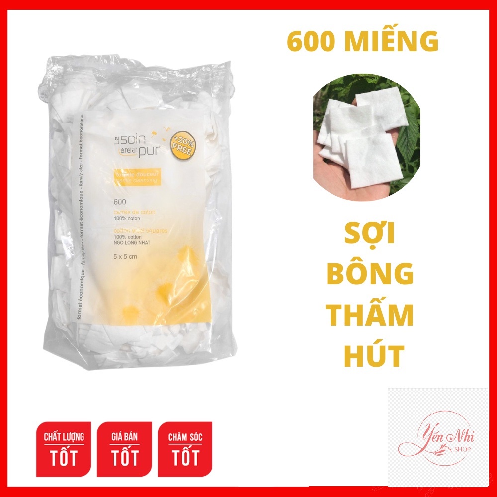 Bông tẩy trang Pháp Tetra Medical Carrés de Coton miếng LOẠI 600 MIẾNG