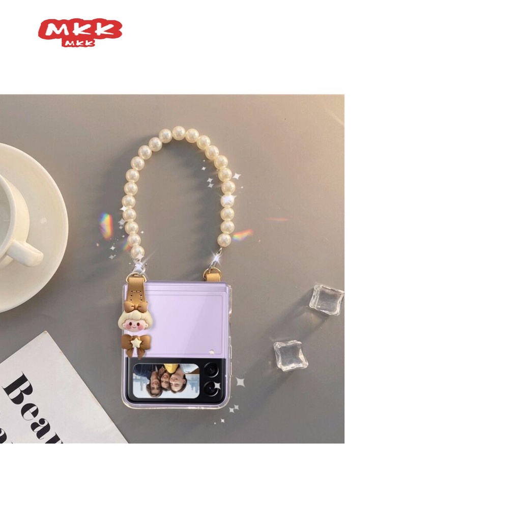 Ốp lưng trong suốt MKK có dây đeo cho Samsung zflip3 z flip3 F7110
