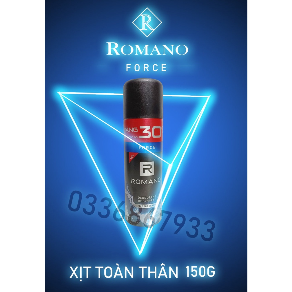 Xịt khử mùi toàn thân Romano 150ml