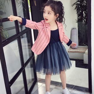 Áo Khoác Blazer Phối Nút Dành Cho Bé Gái