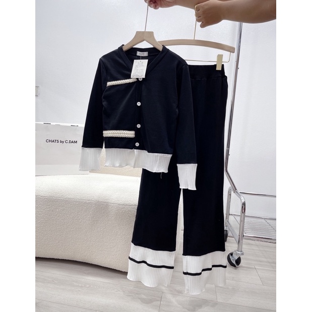 [ 𝐅𝐑𝐄𝐄 𝐒𝐇𝐈𝐏 ] SÉT LEN TĂM XẾP LY PHỐI BÈO CỔ V à CHẤT LEN TĂM CO GIÃN NHẸ Ạ