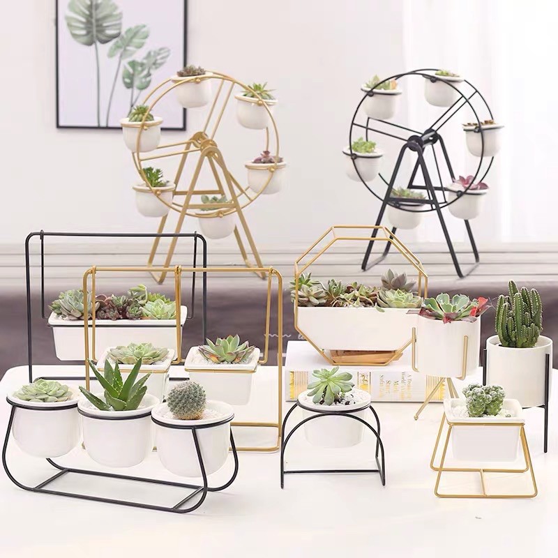 Giá để cây hình thang, thích hợp để bàn làm việc, phòng ngủ