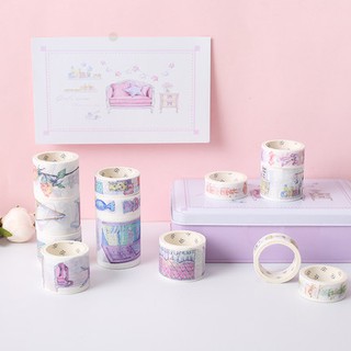 Set băng dính washi tape đựng trong hộp thiếc