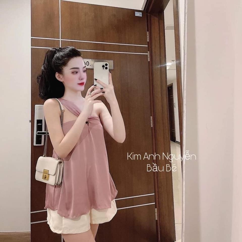 Sét Áo lụa Cổ Chéo Mix Quần Sooc Tacta