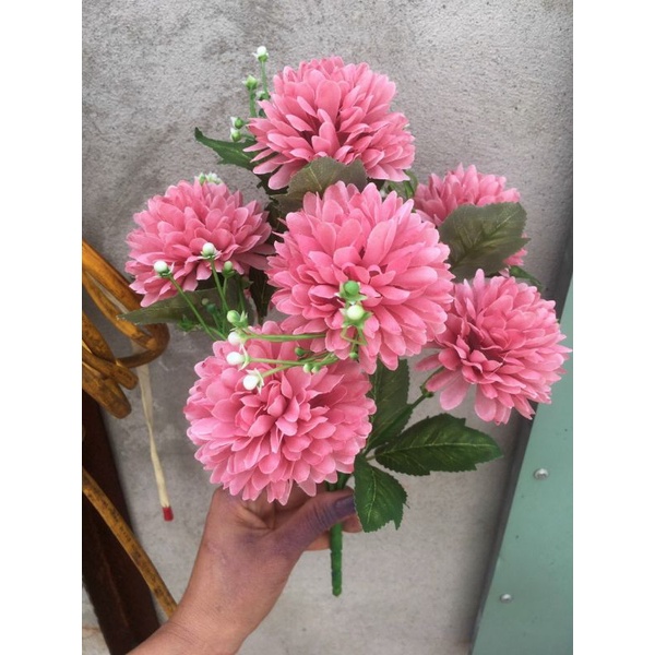 Cụm Cúc Xù 9 bông , đường kính đầu bông 6cm ->7cm