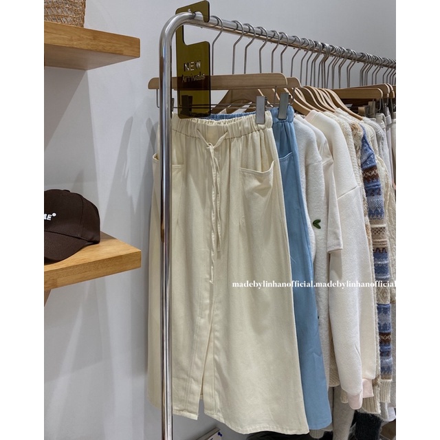 Chân váy jeans Hàn buộc eo