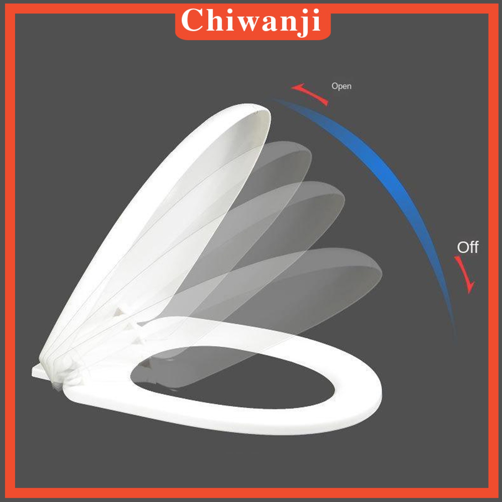 [CHIWANJI] Bathroom Soft Slow Close White Toilet Seat Stainless Hinges Never Loose