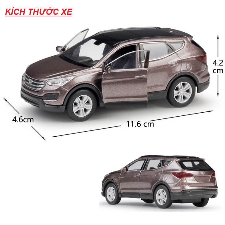 Xe mô hình ô tô Santafe mini tỉ lệ 1:36 bằng kim loại hãng Welly xe đồ chơi trẻ em