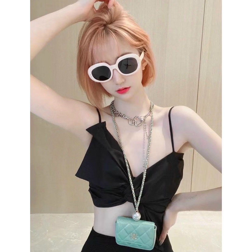 [919] Mắt Kính Mát Thời Trang Độc Lạ Hình Dáng Oval Phong Cách Hàn Quốc