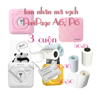 3 cuộn giấy in tem nhãn đủ kích thước cho máy in ảnh peripage A6