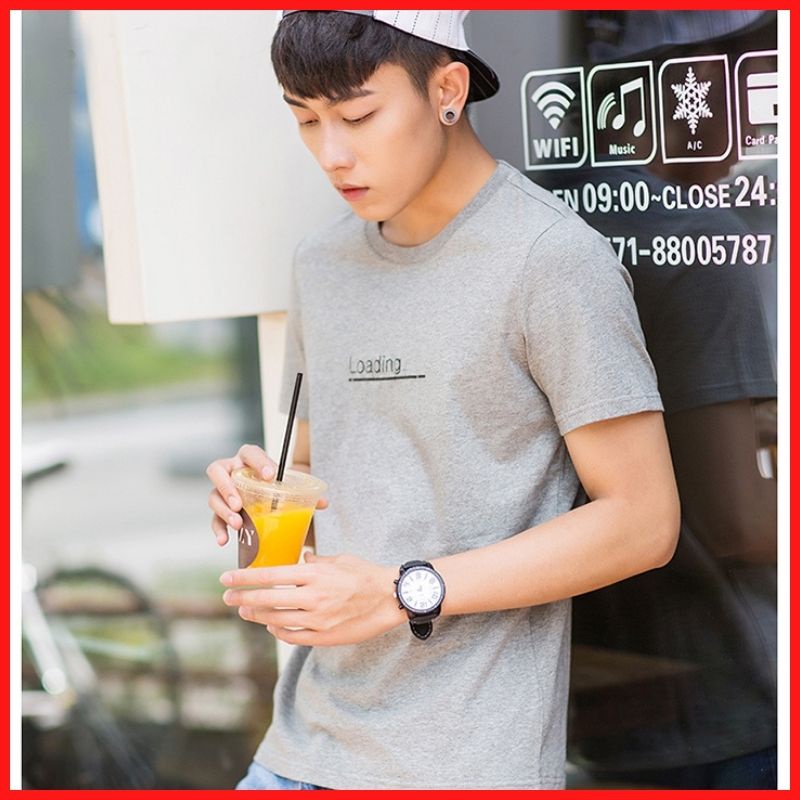 Áo Thun Nam Tay Ngắn In Chữ Loading Rẻ Bền Đẹp DLX