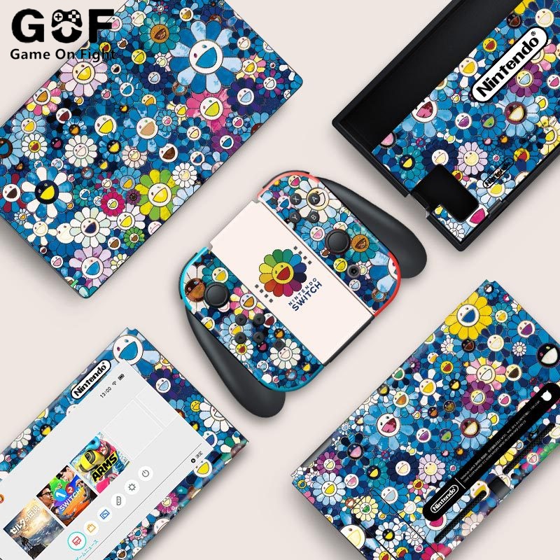 Miếng dán trang trí công tắc máy chơi game Nintendo Switch chống bụi chống trầy xước họa tiết Super Mario dễ thương