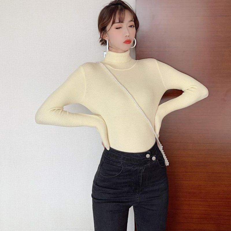 Áo Sweater Dệt Kim Cổ Lọ Tay Dài Màu Trơn Thời Trang 28587 | BigBuy360 - bigbuy360.vn