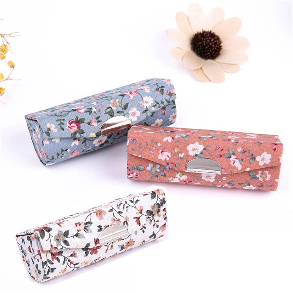 [Hàng mới về] Hộp đựng son môi MiHAN1 mini thêu hoa cổ điển có gương trang điểm thời trang cho nữ