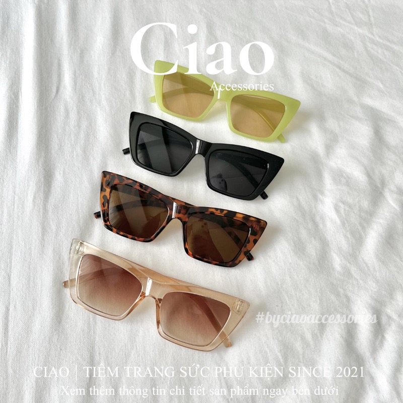 [HOẢ TỐC 1H] Kính mát/ Kính mắt thiết kế bản vuông mã 08 phong cách trendy Ciao accessories
