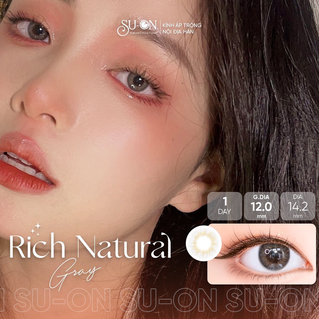 Lens 1 ngày Ann365 RICH NATURAL BROWN áp tròng 14,2mm, màu nâu trong tự nhiên Hàn Quốc, siêu êm đeo cả ngày