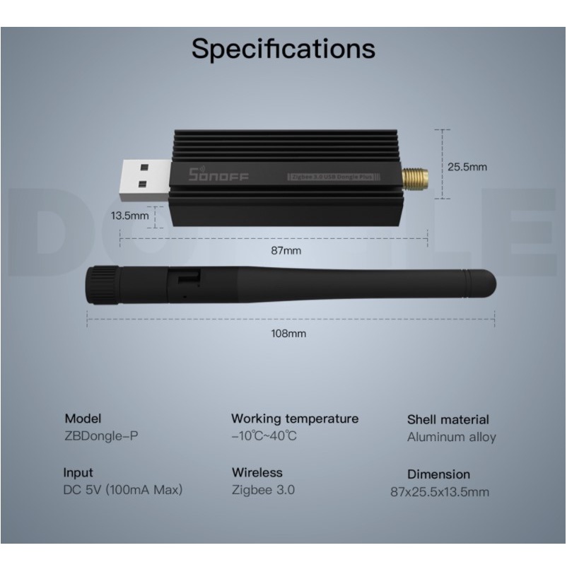 Thiết bị thu phát Sonoff USB ZigBee 3.0 Dongle . Flash fw theo yêu cầu