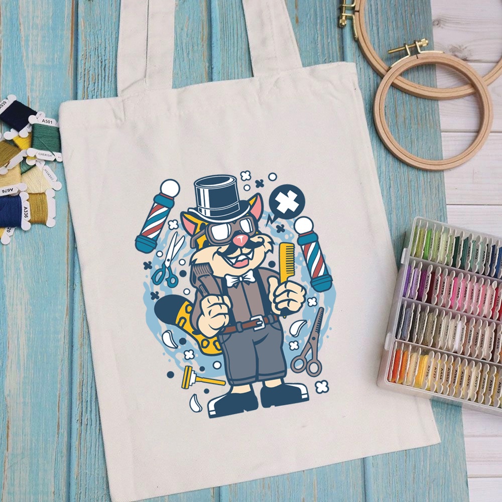 Túi vải túi Tote CARTOON DESIGN - Mẫu 11 vải canvas dày đẹp cho nữ có khóa miệng đi học đi chơi. In hình theo yêu cầu