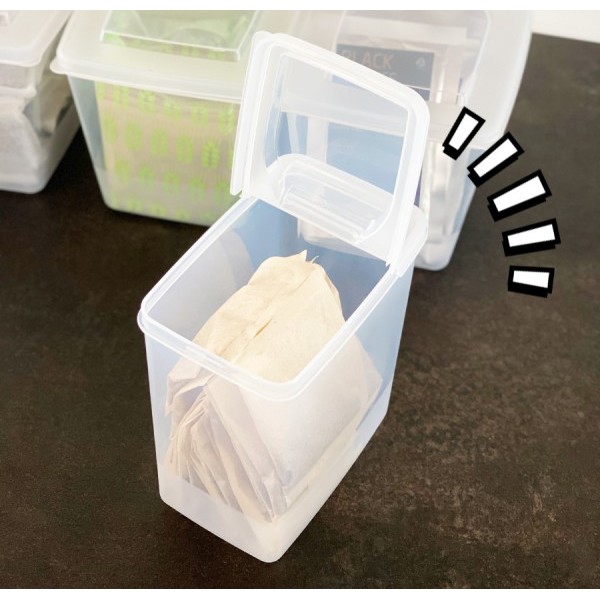 hộp nhựa đựng thực phẩm của Nhật có nắp mở đứng vuông góc 1L7 14,6x9,8cm cao 17,3cm. D319