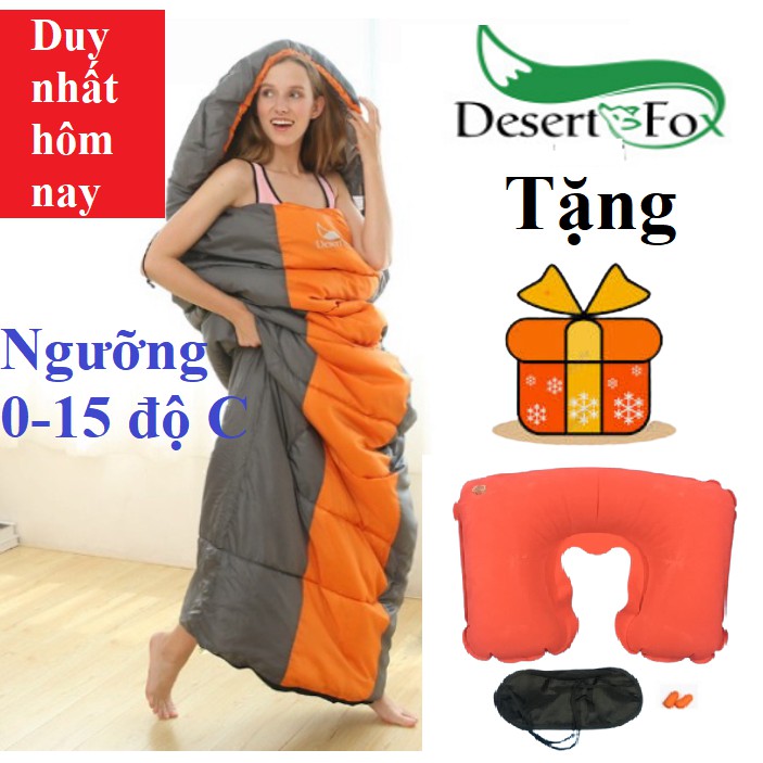 Vua túi ngủ cao cấp, hàng hiệu giá bình dân, thương hiệu DESERT FOX , túi ngủ văn phòng loại tốt, không xô vải khi giặt