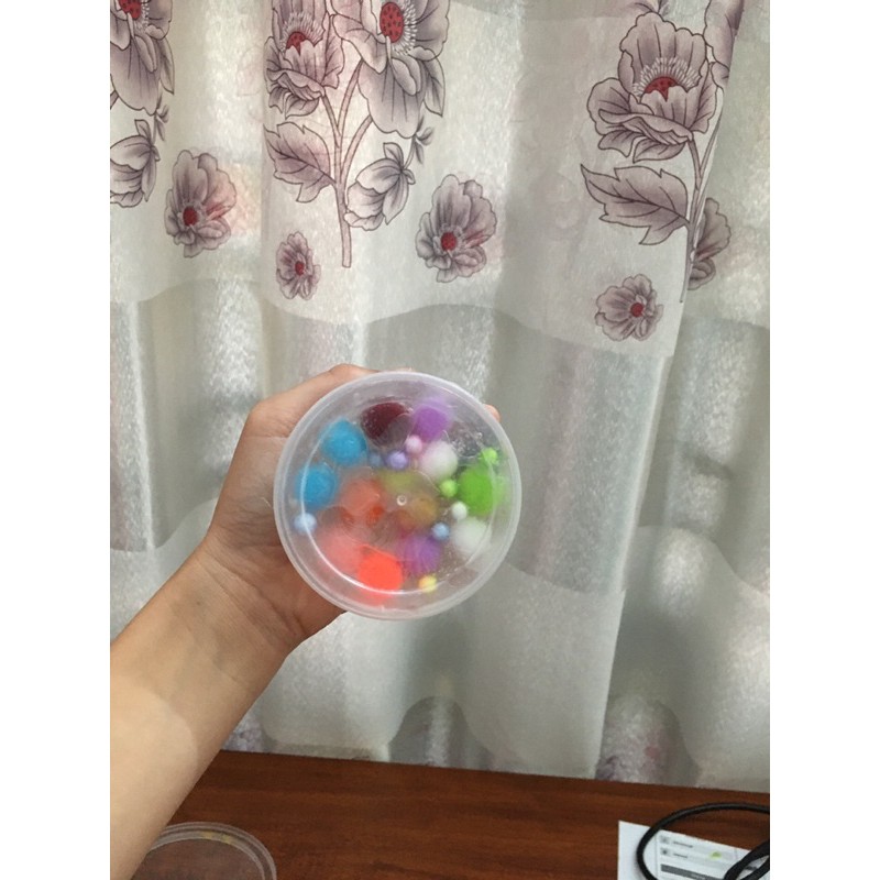 Slime hạt pompom siêu đặc , dẻo siêu trong