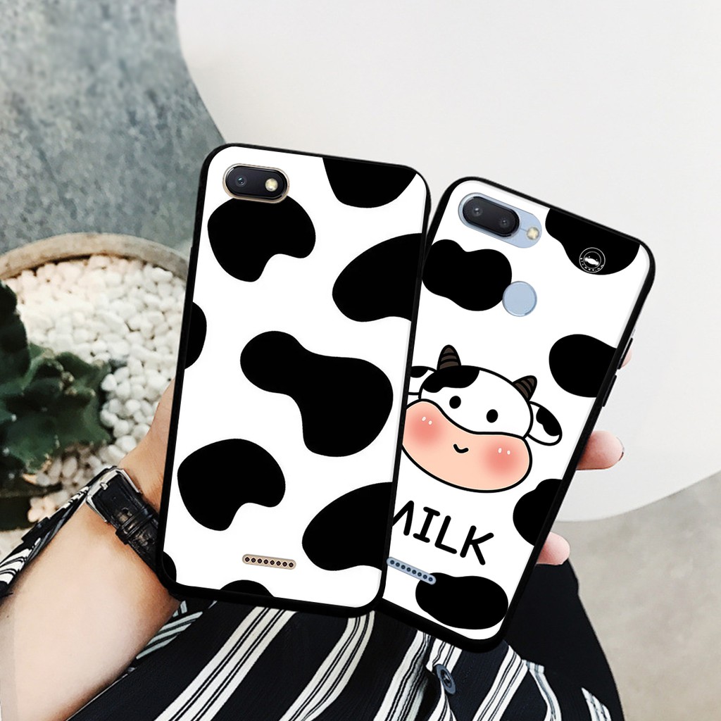 Ốp lưng điện thoại XIAOMI REDMI 6  - 6A  in hình bò sữa siêu đáng yêu  - Doremistorevn