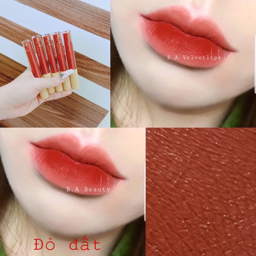[Đỏ Đất] Son Kem Lì Nắp Vàng Cao Cấp B.A Màu Đỏ Đất | BigBuy360 - bigbuy360.vn