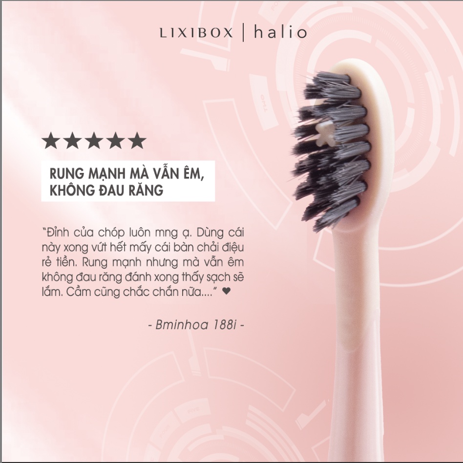 [Mã COSLXT5 giảm 10% đơn 600K] Combo Bàn chải Halio Sonic Whitening Toothbrush Rose Gold và Đầu bàn chải thay thế