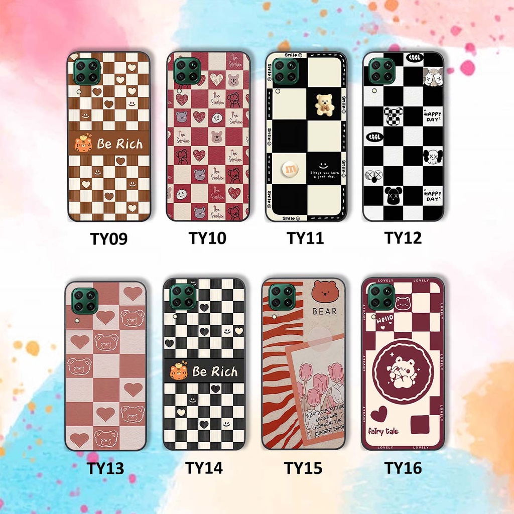 Ốp Huawei Nova 7i gấu Bear rick caro vuông thời trang siêu đẹp