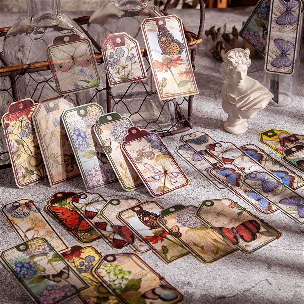 Set 40 Nhãn Dán Trang Trí Sổ Tay/Nhật Ký Hình Bản Đồ Giấc Mơ Cổ Điển DIY