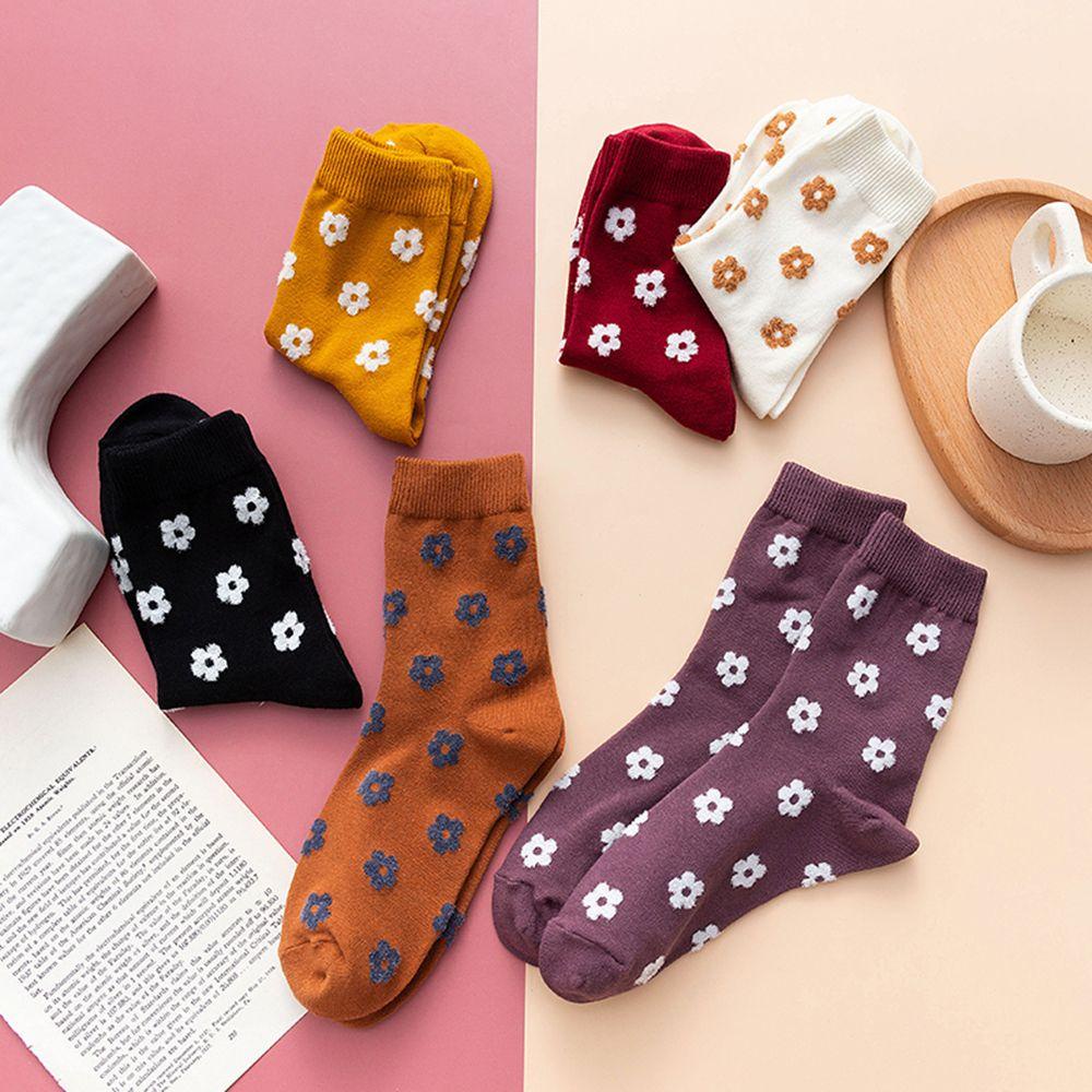 Vớ Cotton Mềm Mại Giữ Ấm Thiết Kế Đơn Giản Dễ Thương Cho Nữ