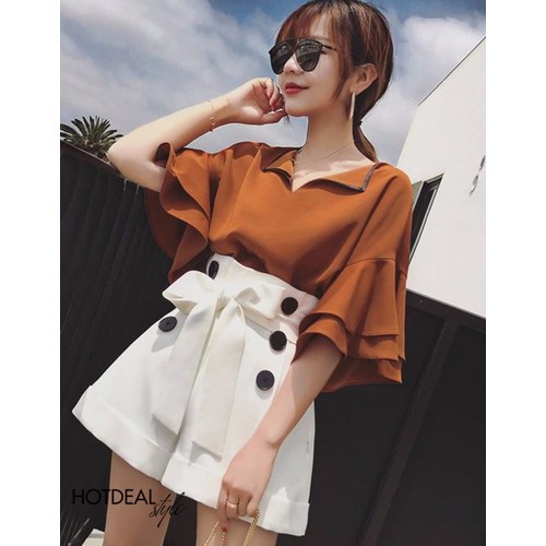 ÁO KIỂU TAY LOE CỔ BÉ
