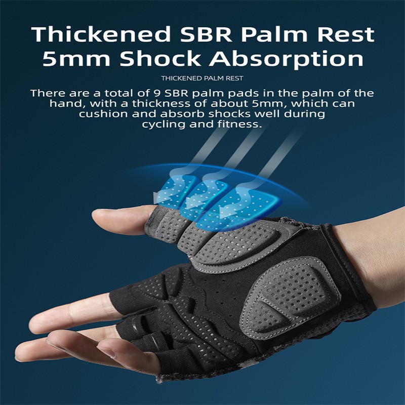 ROCKBROS Women Men's Cycling Gloves Fitness Breatahble SBR Shockproof Fingerless