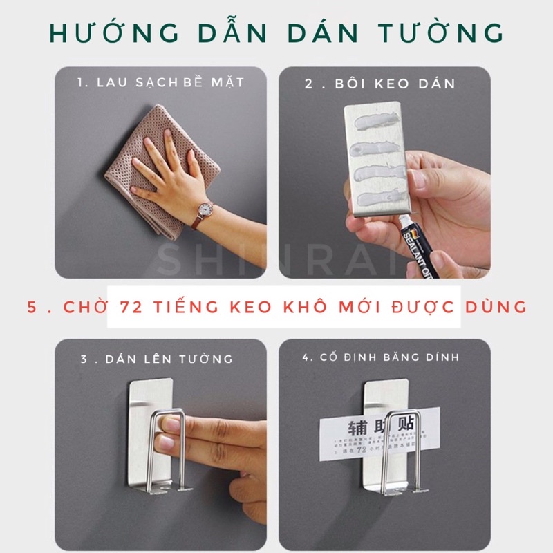 Kệ Treo Bàn Chải Đánh Răng Kem Đánh Răng, Cốc Đánh Răng, Giá Treo Bàn Chải Kem Đánh Răng  Nhà Tắm Dán Tường INOX 304 KBC