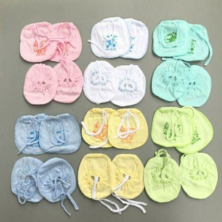 Bộ bao tay+bao chân loại buộc dây cho bé
