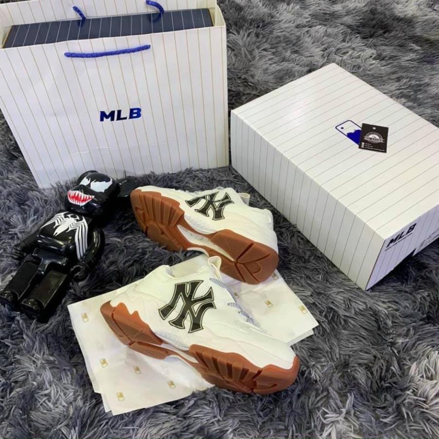 shopgiaykiencuongGiày_mlb NY, giày thể thao NY đế nâu nam nữ tăng chiều cao, full size, hộp