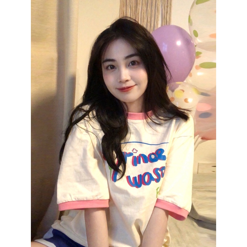 Áo Thun Tay Ngắn Cổ Tròn In Màu Tương Phản Thời Trang Hè Cá Tính Cho Nữ